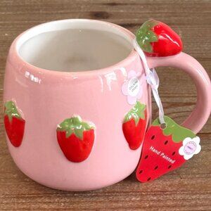 Adorable Pink Strawberry Mug